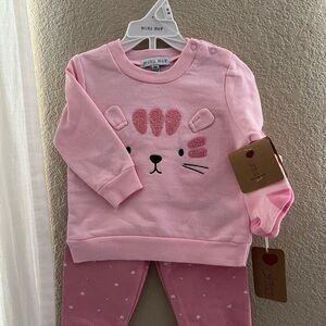 SOLD‼️Mini Mop Pink Animal Print Baby Outfit